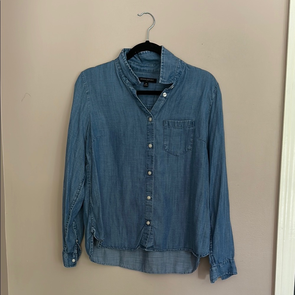 Banana Republic Blue Denim Button-Up Shirt